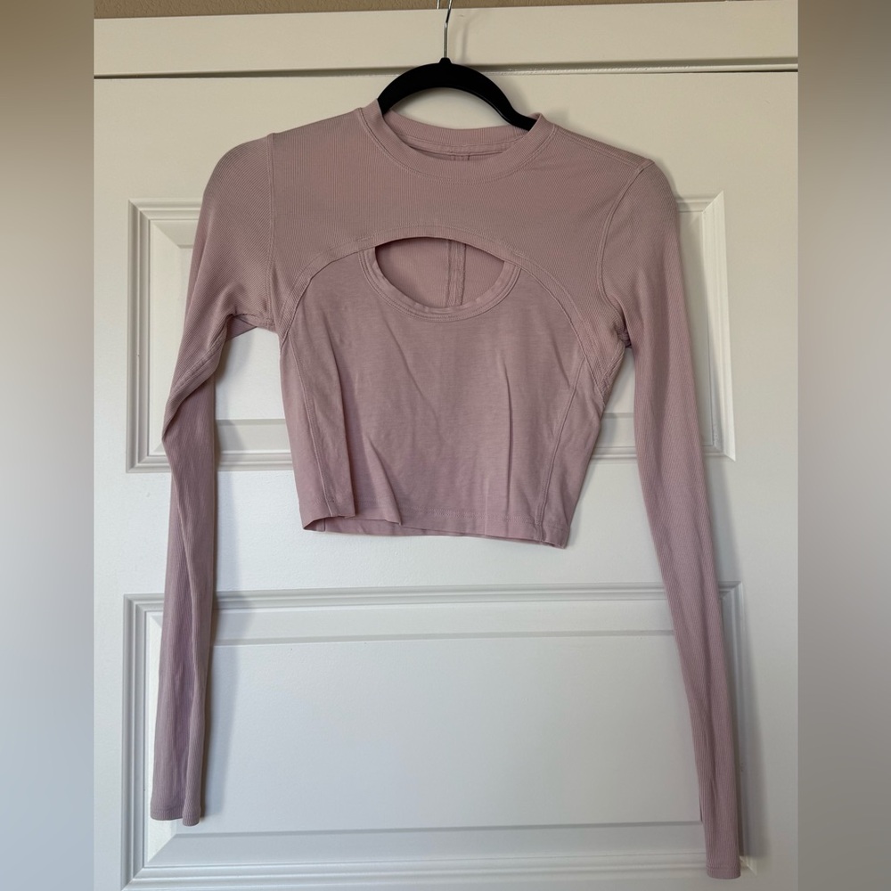lululemon athletica Pink Long Sleeve Crop Top